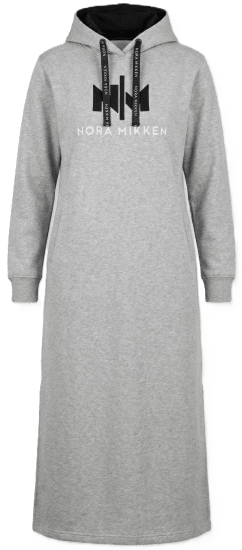Nora Mikken MARI Maxi Hoodie Dress Grey - Puloveri & dukserice - 