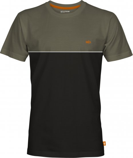 Motley Denim Athens Two-Toned T-Shirt Black/Dark Khaki - Majice Kratkih Rukava - Muške Majice Kratkih Rukava Veliki Brojevi 