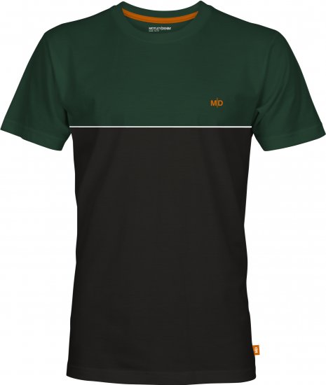 Motley Denim Athens Two-Toned T-Shirt Black/Racing Green - Majice Kratkih Rukava - Muške Majice Kratkih Rukava Veliki Brojevi 