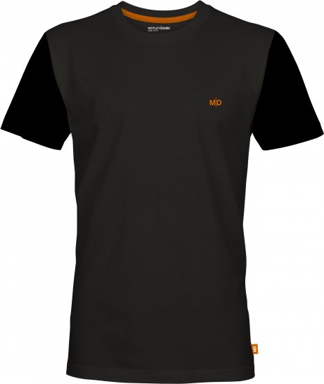 Motley Denim Granada Black Short Sleeved T-Shirt Charcoal - Majice Kratkih Rukava - Muške Majice Kratkih Rukava Veliki Brojevi
