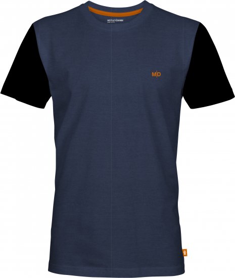 Motley Denim Granada Black Short Sleeved T-Shirt Dark Indigo - Majice Kratkih Rukava - Muške Majice Kratkih Rukava Veliki Brojevi 