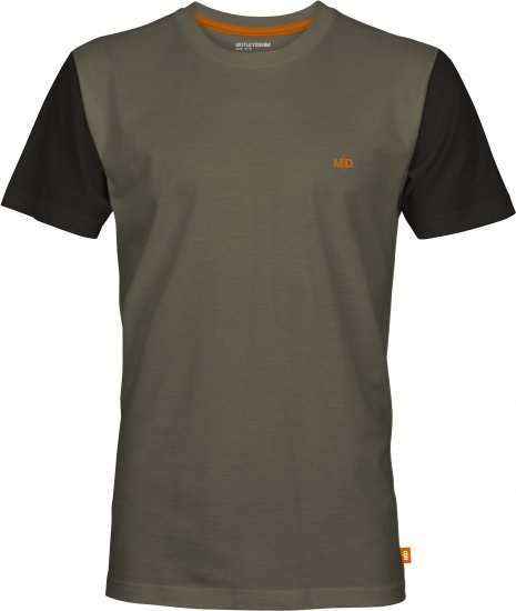 Motley Denim Granada Black Short Sleeved T-Shirt Dark Khaki - Majice Kratkih Rukava - Muške Majice Kratkih Rukava Veliki Brojevi 