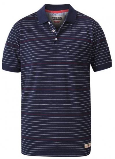 D555 Metro Stripe Jersey Polo Navy Stripe - Polo majice - Muške Polo Majice Veliki Brojevi