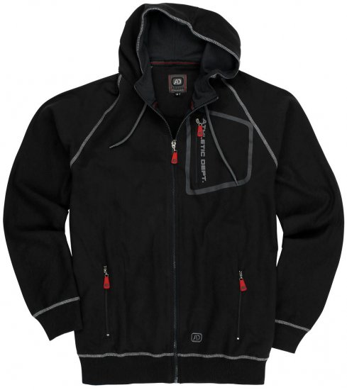 Adamo Michael Hoodie with Zipper Black - Puloveri & dukserice - Muške Puloveri & dukserice veliki brojevi