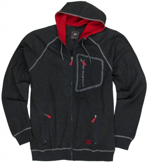 Adamo Michael Hoodie with Zipper Charcoal - Puloveri & dukserice - Muške Puloveri & dukserice veliki brojevi