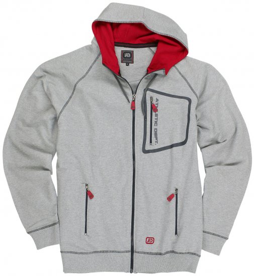 Adamo Michael Hoodie with Zipper Grey - Puloveri & dukserice - Muške Puloveri & dukserice veliki brojevi