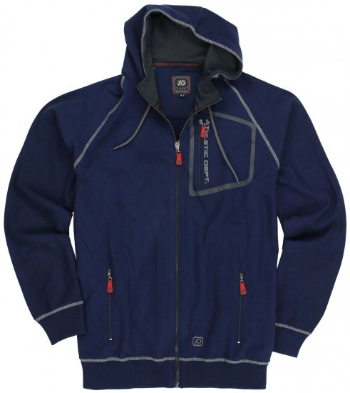 Adamo Michael Hoodie with Zipper Navy - Puloveri & dukserice - Muške Puloveri & dukserice veliki brojevi
