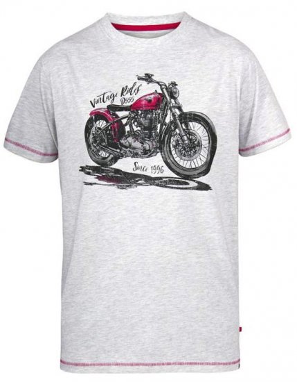 D555 Miles Vintage Rides Motorbike Crew Neck Printed T-Shirt - Majice Kratkih Rukava - Muške Majice Kratkih Rukava Veliki Brojevi 