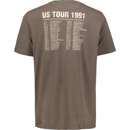 JP1880 T-Shirt Skull Print Guns N Roses Khaki - Majice Kratkih Rukava - Muške Majice Kratkih Rukava Veliki Brojevi 