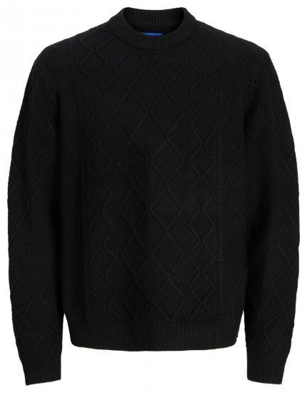Jack & Jones Cambridge Cable Knit Sweater Black - Puloveri & dukserice - Muške Puloveri & dukserice veliki brojevi