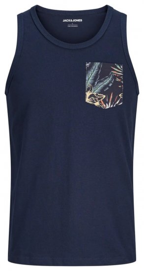 Jack & Jones Honolulu Pocket Tanktop Navy - Majice Kratkih Rukava - Muške Majice Kratkih Rukava Veliki Brojevi 
