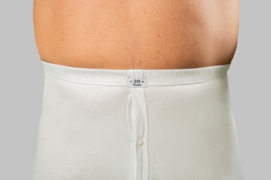 20 Nodi Combed Cotton Jersey Boxer with Front Button Fly White - Donje rublje & kupaće hlače - muške donje rublje veliki brojevi