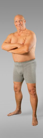 20 Nodi Stretch Cotton Boxer with Embroidered Long Leg Grey - Donje rublje & Kupaće hlače - muške donje rublje veliki brojevi