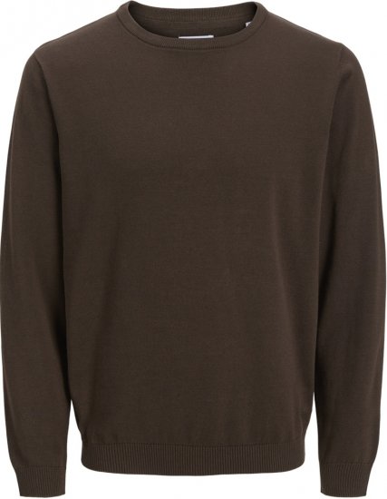 Jack & Jones BASIC Knitted Sweater Brown - Puloveri & dukserice - Muške Puloveri & dukserice veliki brojevi