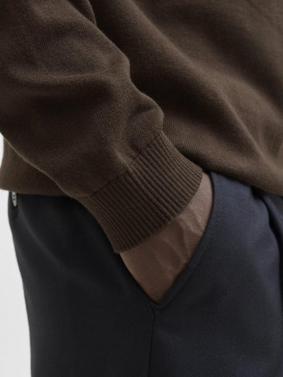 Jack & Jones BASIC Knitted Sweater Brown - Puloveri & dukserice - Muške Puloveri & dukserice veliki brojevi