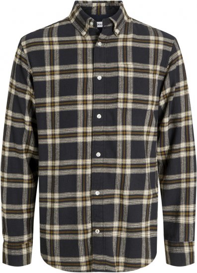Jack & Jones Classic Flannel Long Sleeve Shirt Black - Košulje - Muške Košulje Veliki Brojevi