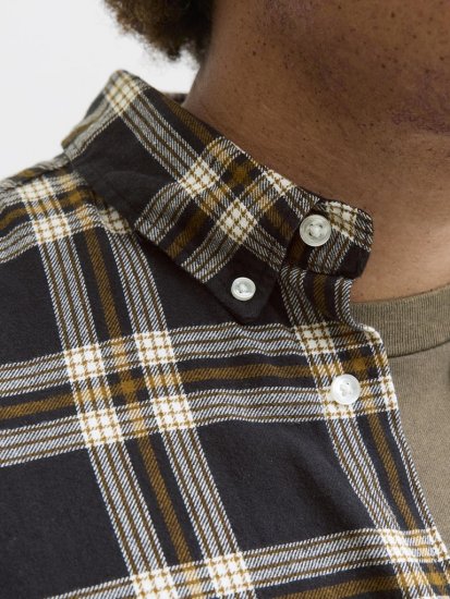 Jack & Jones Classic Flannel Long Sleeve Shirt Black - Košulje - Muške Košulje Veliki Brojevi