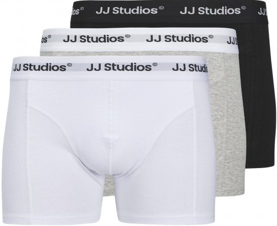 Jack & Jones Soho Solid Trunks 3-pack White/Grey/Black - Donje rublje & kupaće hlače - muške donje rublje veliki brojevi