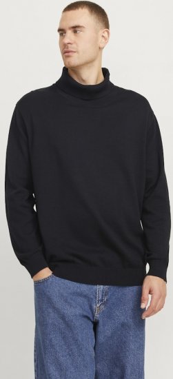 Jack & Jones Basic Knitted Sweater with Rolled Neck Black - Sva odjeća - Veliki Brojevi Odjeće