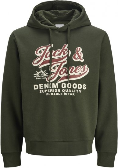 Jack & Jones 2 COL LOGO Hoodie Green - Puloveri & dukserice - Muške Puloveri & dukserice veliki brojevi
