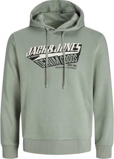 Jack & Jones 2 COL LOGO Hoodie Iceberg Green - Puloveri & dukserice - Muške Puloveri & dukserice veliki brojevi