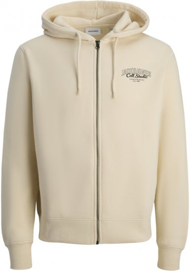Jack & Jones Makoto Hoodie with Zipper White - Puloveri & dukserice - Muške Puloveri & dukserice veliki brojevi