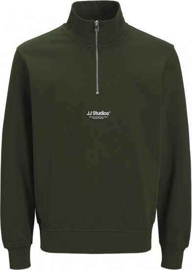Jack & Jones Soho Sweatshirt with Zipper Green - Puloveri & dukserice - Muške Puloveri & dukserice veliki brojevi