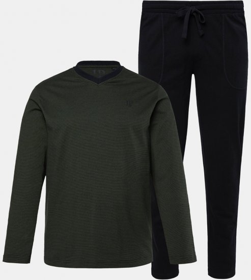JP1880 Pyjamas Two-piece Striped Dark Green - Donje rublje & kupaće hlače - muške donje rublje veliki brojevi
