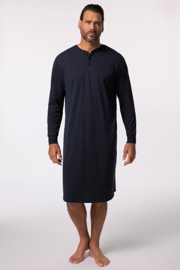JP1880 Henley Long Sleeved Night Dress Navy - Donje rublje & Kupaće hlače - muške donje rublje veliki brojevi