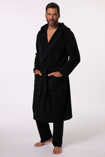 JP1880 Bathrobe Terry Black - Donje rublje & kupaće hlače - muške donje rublje veliki brojevi
