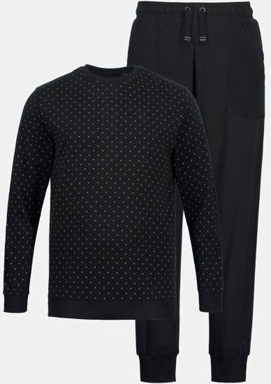 JP1880 Two-piece Pyjamas Long Sleeve and Long Trousers Black - Donje rublje & kupaće hlače - muške donje rublje veliki brojevi