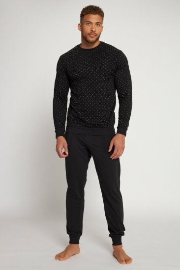 JP1880 Two-piece Pyjamas Long Sleeve and Long Trousers Black - Donje rublje & kupaće hlače - muške donje rublje veliki brojevi