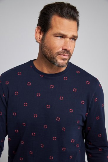 JP1880 Two-piece Pyjamas Long Sleeve and Long Trousers Navy - Donje rublje & kupaće hlače - muške donje rublje veliki brojevi