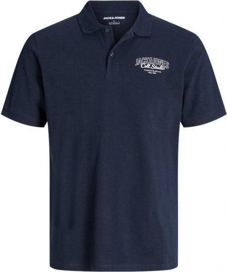 Jack & Jones Makoto Polo Short Sleeve Navy - Polo majice - Muške Polo Majice Veliki Brojevi