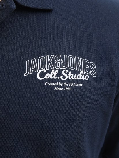 Jack & Jones Makoto Polo Short Sleeve Navy - Polo majice - Muške Polo Majice Veliki Brojevi
