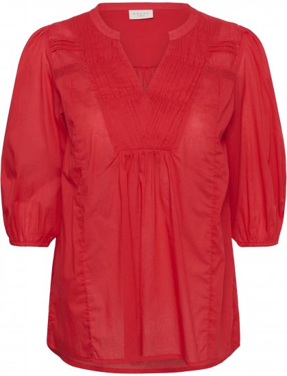 Kaffe Curve Karlia 3/4 Sleeve Blouse Red - Bluze - 