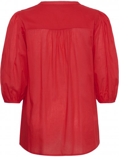 Kaffe Curve Karlia 3/4 Sleeve Blouse Red - Bluze - 