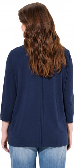 Ulla Popken Queens 3/4 Sleeve Graphic Tee Ink Blue - Tiskana majica za žene - 