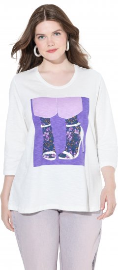 Ulla Popken Fashion Graphic T-Shirt Off-White - Tiskana majica za žene - 