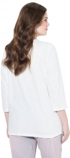 Ulla Popken Fashion Graphic T-Shirt Off-White - Tiskana majica za žene - 