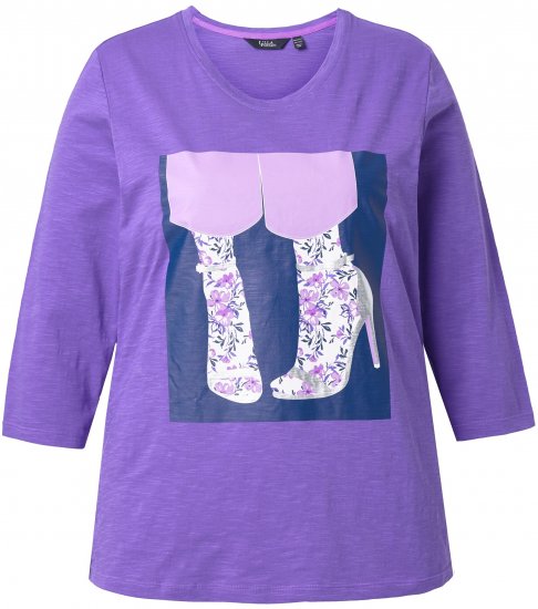 Ulla Popken Fashion Graphic T-Shirt Purple - Tiskana majica za žene - 