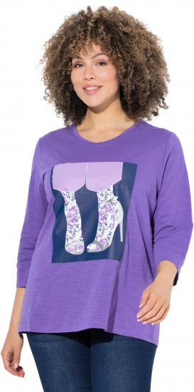 Ulla Popken Fashion Graphic T-Shirt Purple - Tiskana majica za žene - 