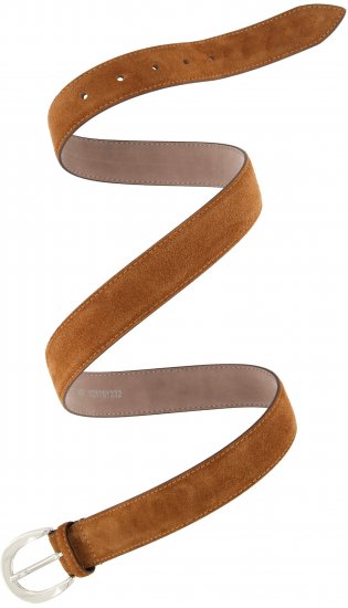 Ulla Popken Suede Thin Belt Brown - Ženski remeni - 