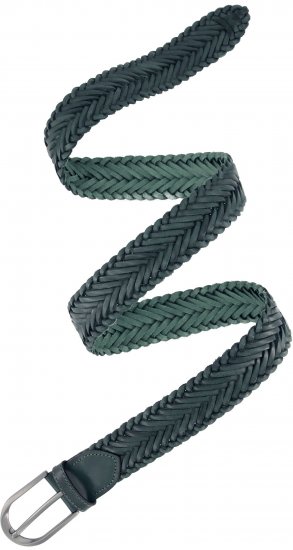 Ulla Popken Woven Leather Belt Green - Ženski remeni - 