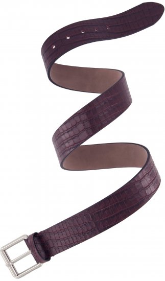 Ulla Popken Snake Embossed Belt Burgundy - Ženski remeni - 