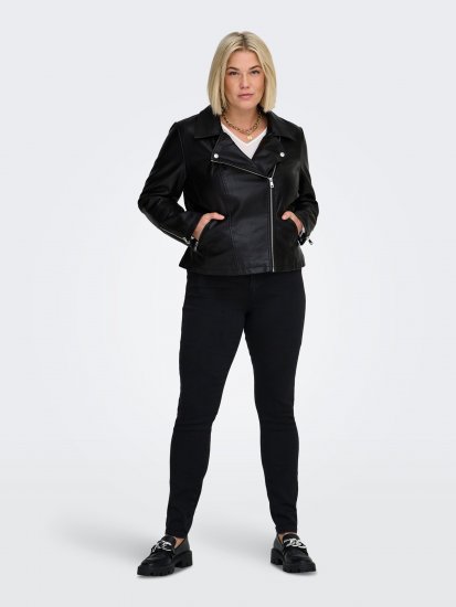 Only Carmakoma Emmy Biker Jacket Black - Kožne jakne - 