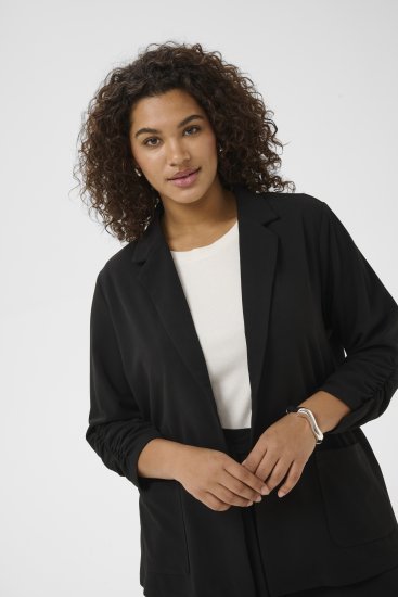 Kaffe Curve Pheolo 3/4 Sleeve Blazer Black Deep - Sakoi - 