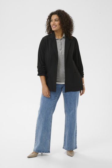 Kaffe Curve Pheolo 3/4 Sleeve Blazer Black Deep - Sakoi - 