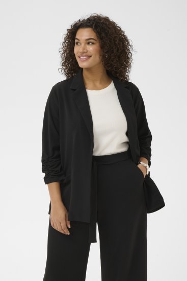 Kaffe Curve Pheolo 3/4 Sleeve Blazer Black Deep - Sakoi - 