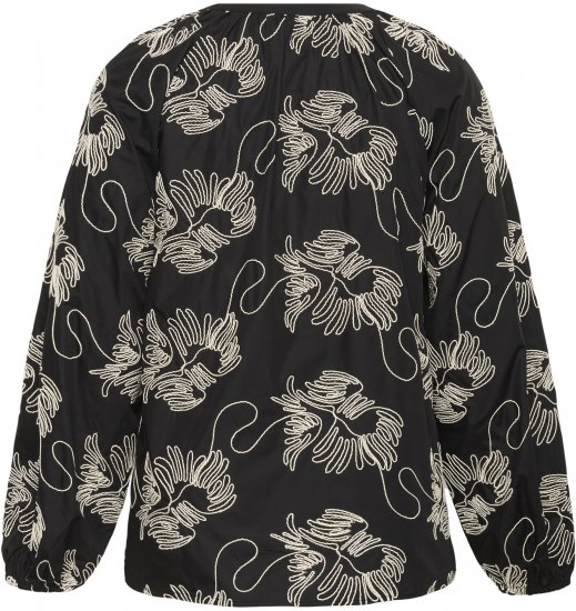 Kaffe Curve Kimmie Blouse Black Chalk Embroidery - Bluze - 